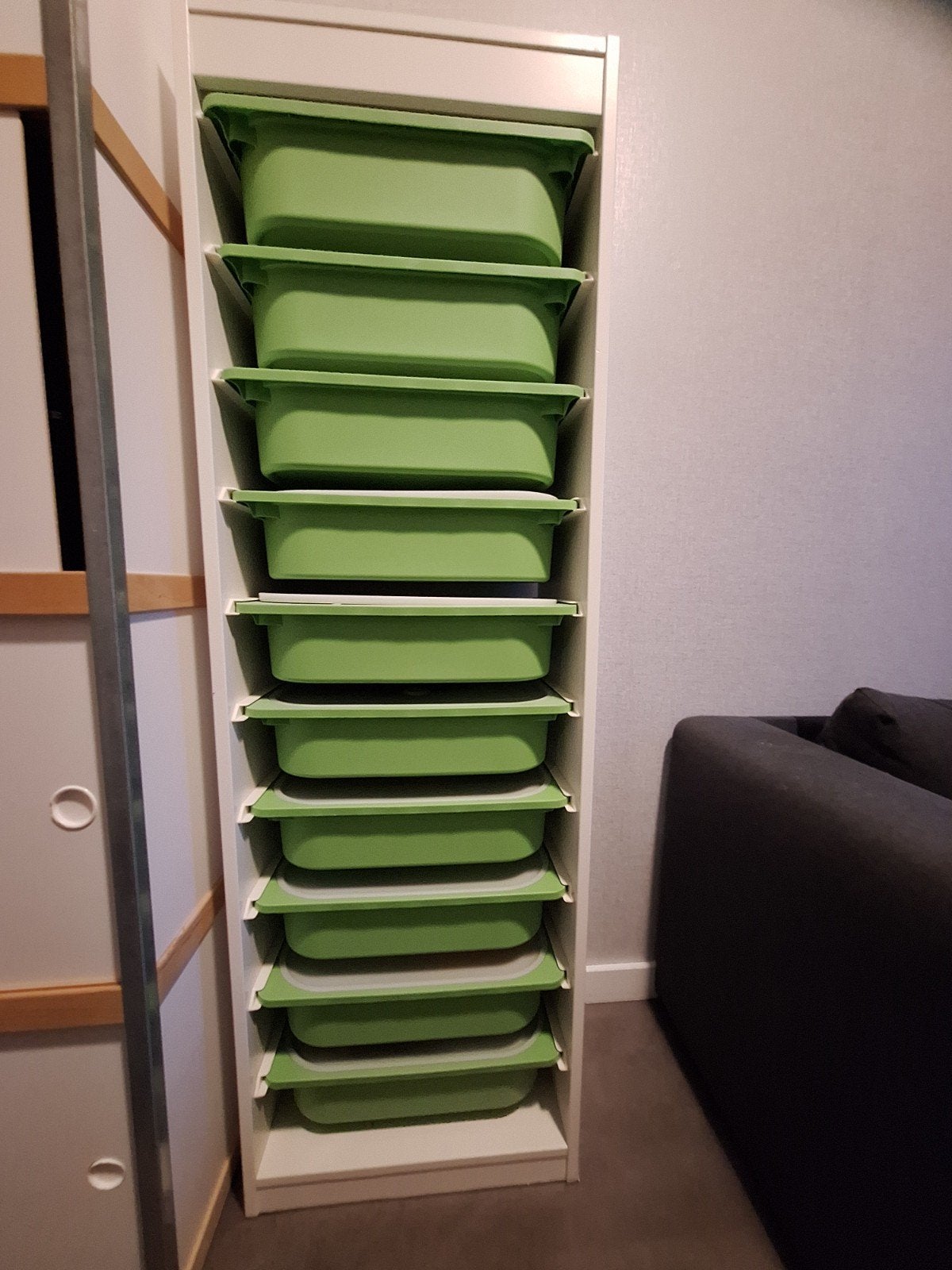 IKEA Trofast opbergkast met groene  bakken, Ophalen, Minder dan 50 cm, 75 tot 100 cm, 90 tot 105 cm