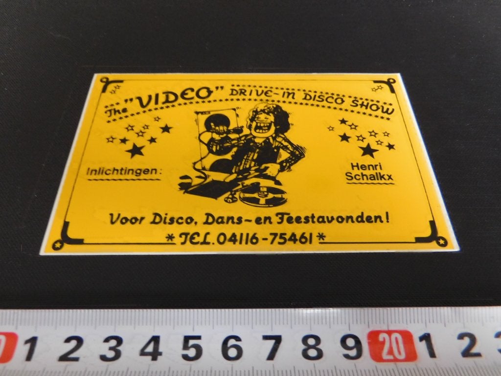 sticker Boxtel The video Drive in disco show HENRI SCHALKX, Ophalen, Zo goed als nieuw