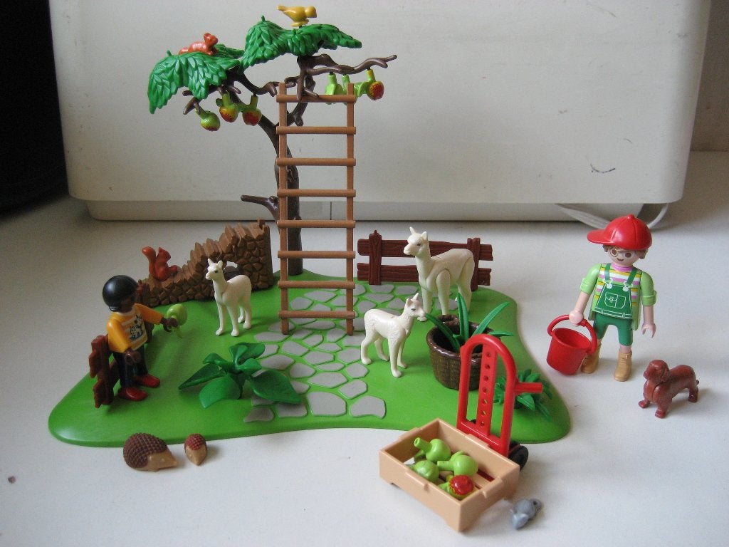 playmobil alpaca's met verzorgers bij de appelboom, Ophalen of Verzenden, Zo goed als nieuw