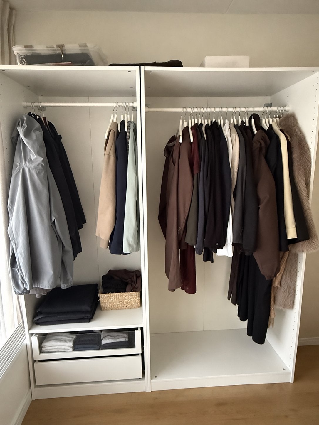 Witte kledingkasten met hangruimte en lades IKEA, Huis en Inrichting, 100 tot 150 cm, 200 cm of meer, Ophalen of Verzenden, Zo goed als nieuw