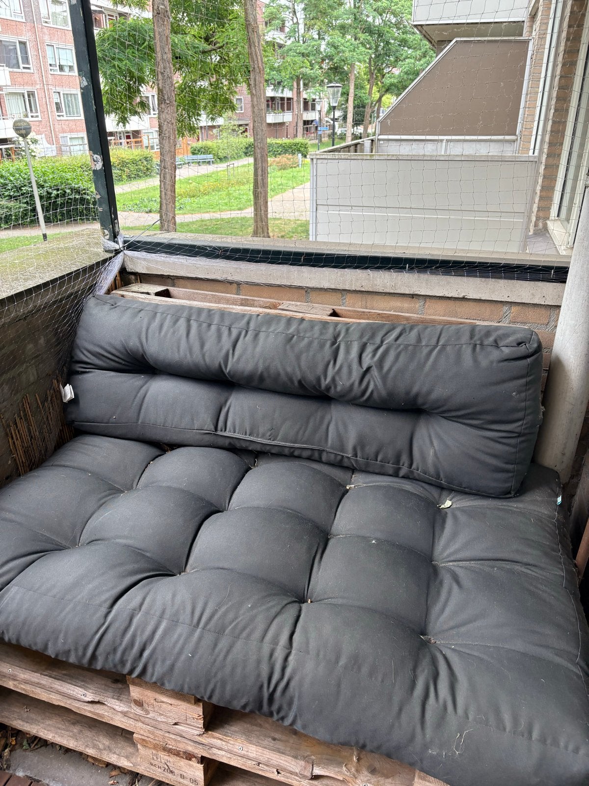 Grijze palletkussens voor binnen en buiten, Ophalen, Gebruikt, Palletkussen, Vierkant