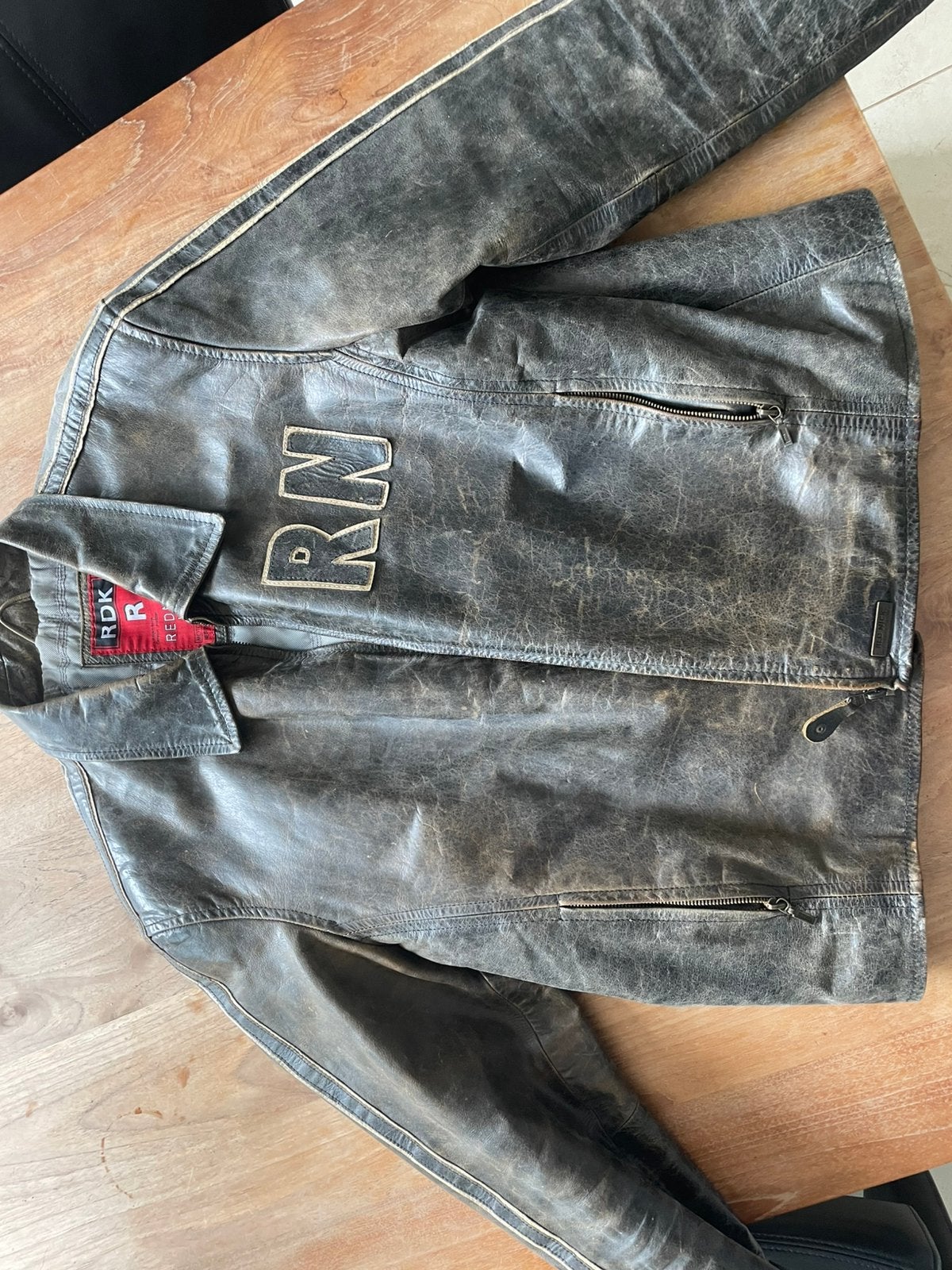 Vintage motorjack echt leer maat xxl, Motoren, Kleding | Motorkleding, Ophalen of Verzenden, Tweedehands, Jas | leer
