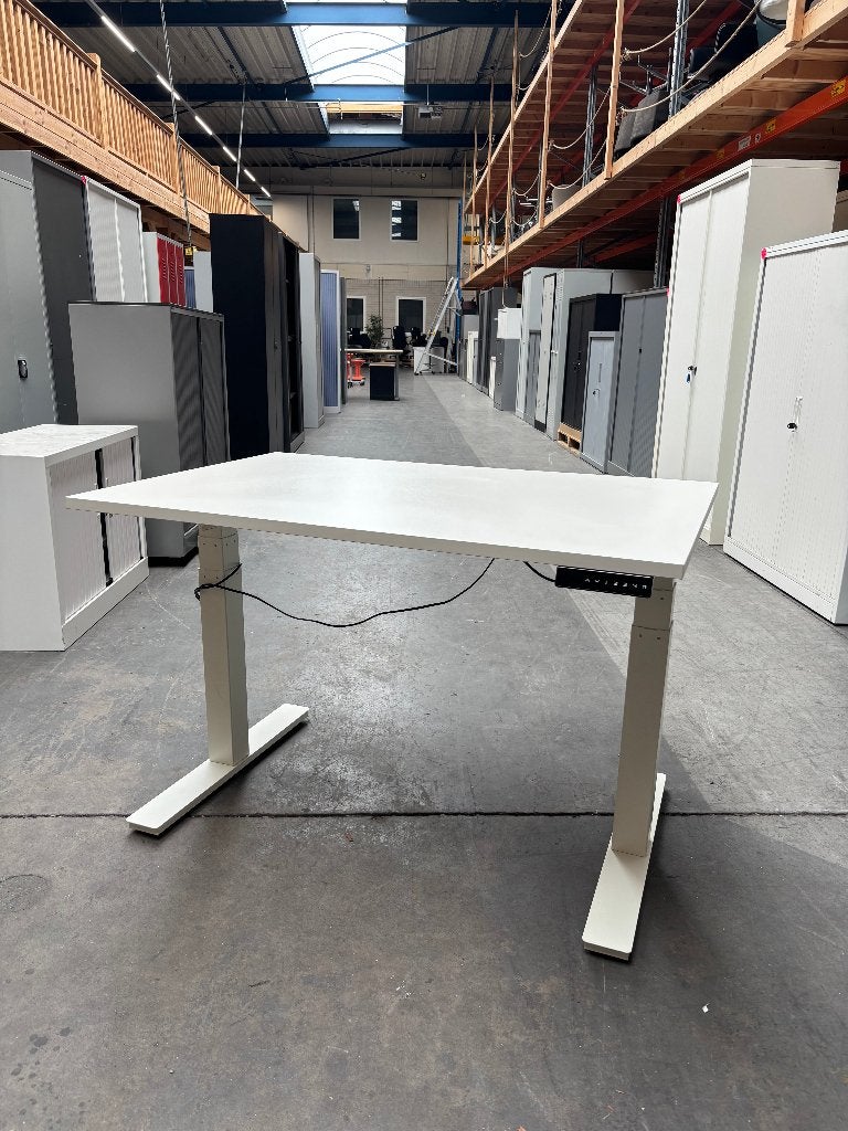 3 x Ergonice Elektrisch zit sta bureau 120 x 80cm WIT, Huis en Inrichting, Bureaus, Zit-sta bureau, Gebruikt, 120 cm, -