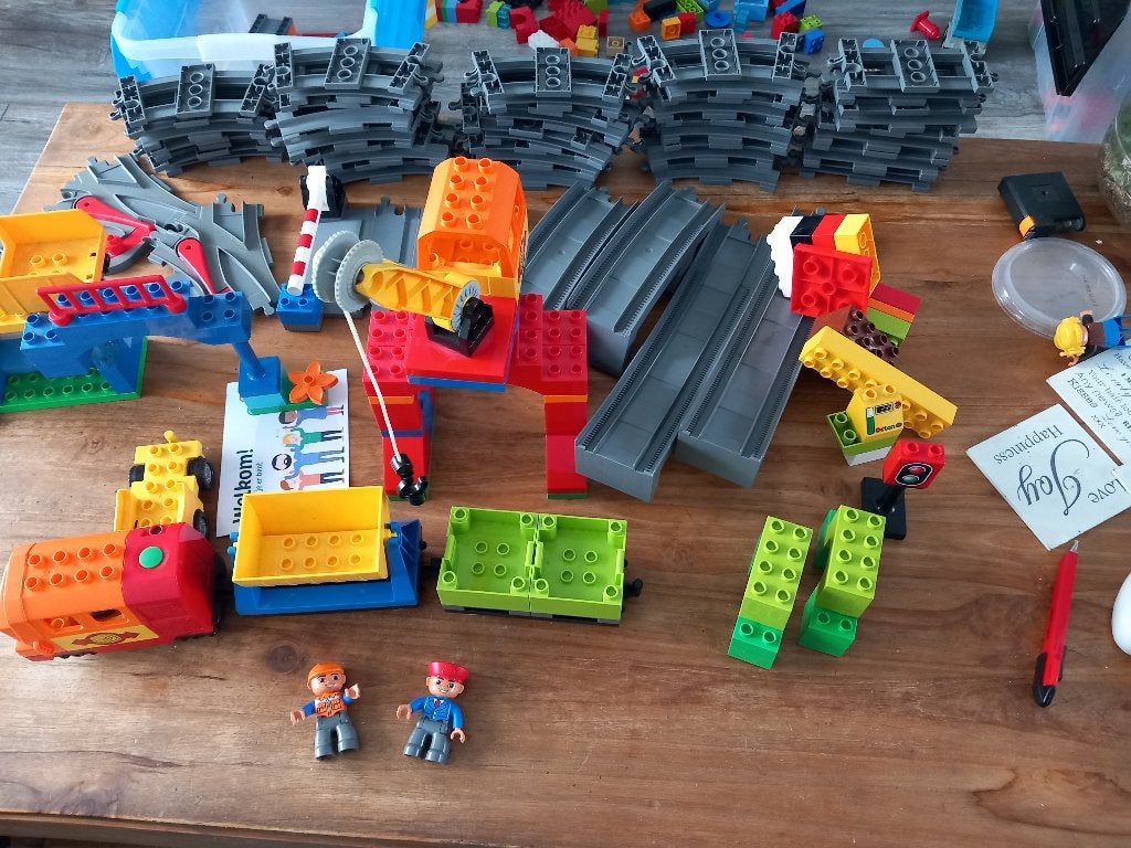 Duplo trein set 10875 en extra rails, Ophalen of Verzenden, Gebruikt, Duplo