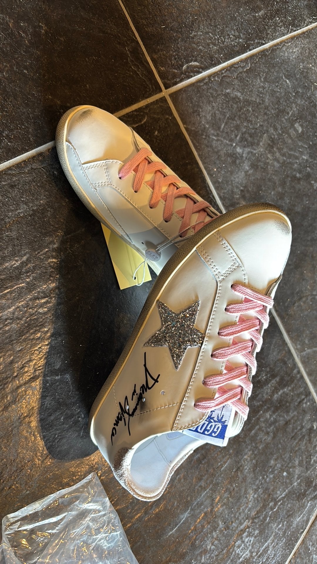 Golden Goose Super-Star sneakers wit met roze veters, Ophalen of Verzenden, Nieuw, Wit, Sneakers of Gympen