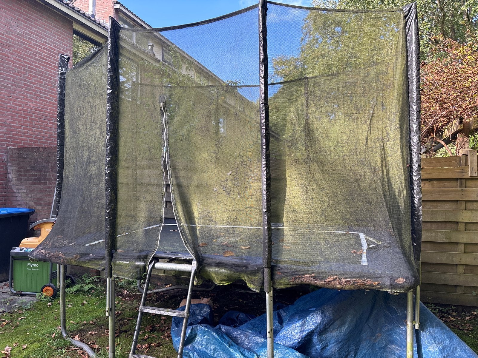 Grote Saltatrampoline met veiligheidsnet, Ophalen, Gebruikt