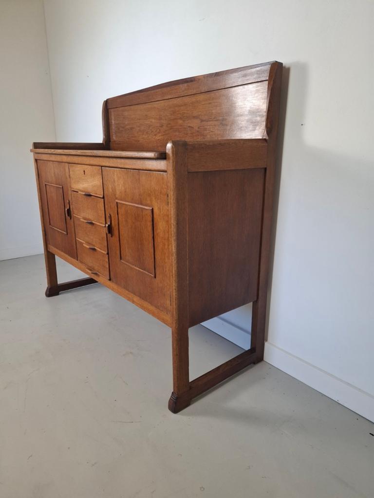 Art deco dressoir haagse school kast Amsterdamse school, Ophalen of Verzenden, Gebruikt, 25 tot 50 cm, Eikenhout