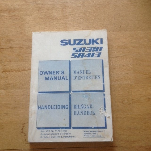 Suzuki SA310 SA413   Handleiding   (1986)  NL, Ophalen of Verzenden