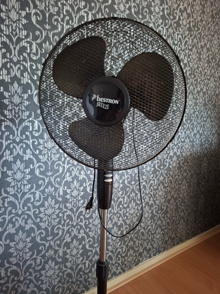 Zwarte ventilator, Ophalen of Verzenden, Gebruikt, Vloerventilator