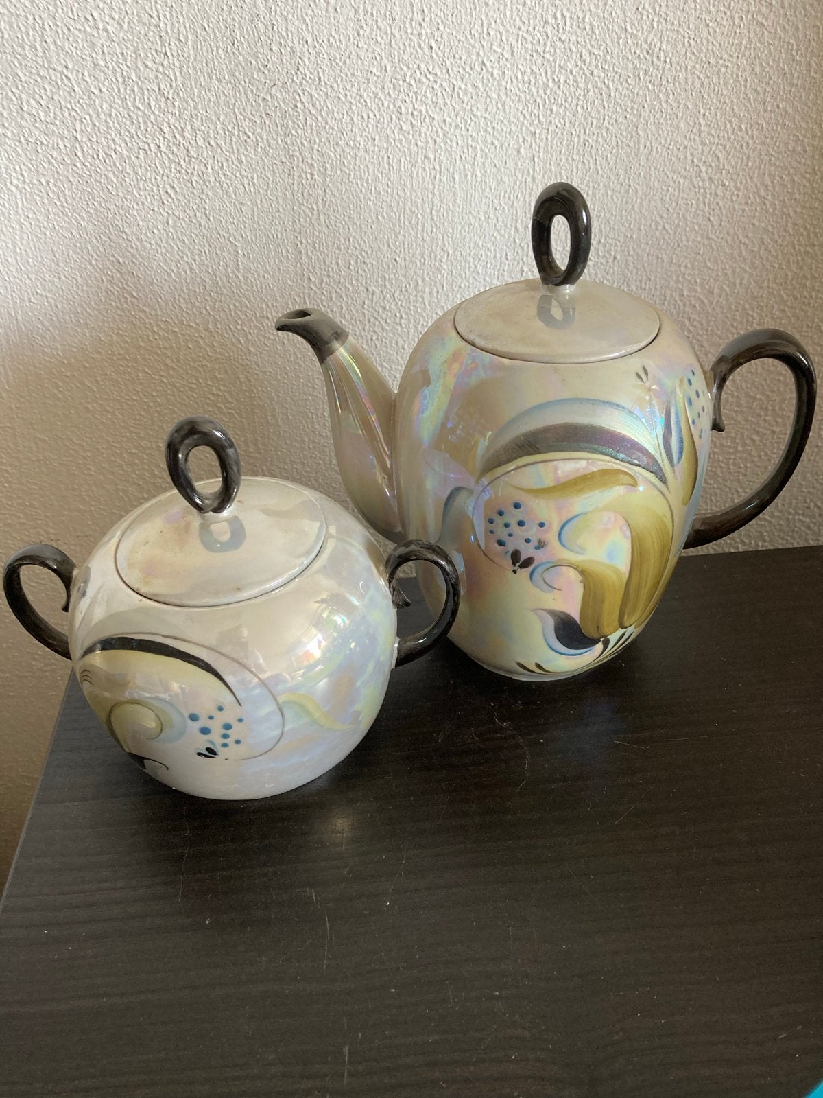Poltava Porseleinen Theeset - Parelmoer Handbeschilderd, Ophalen of Verzenden
