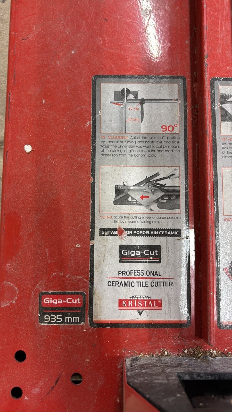 Giga-Cut Kristal Professionele Tegelsnijder 935 mm, Ophalen, Gebruikt, Overige merken, Snijgereedschap