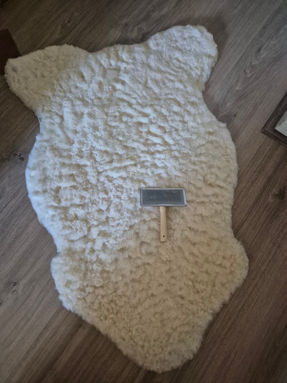 Zacht schapenvacht kleedje, wit, zo goed als nieuw, 50 tot 100 cm, Scandinavisch, Landelijk, Modern, Zo goed als nieuw, Overige vormen