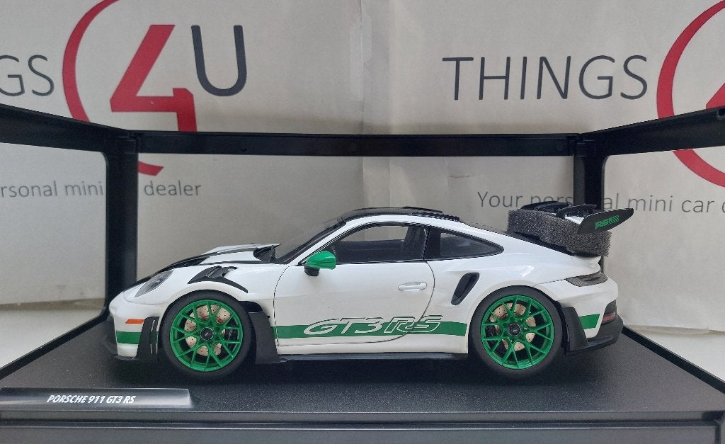 Solido 1:18 Porsche 911 (992) GT3 RS 2024 wit/groen nieuw, Ophalen of Verzenden, Nieuw, Auto, Solido