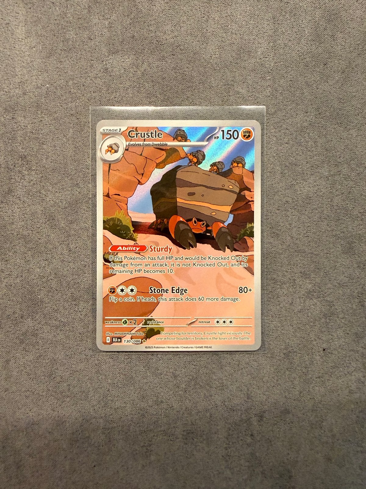 Crustle Pokémon Kaart BLK 130/086, Ophalen, Zo goed als nieuw, Losse kaart