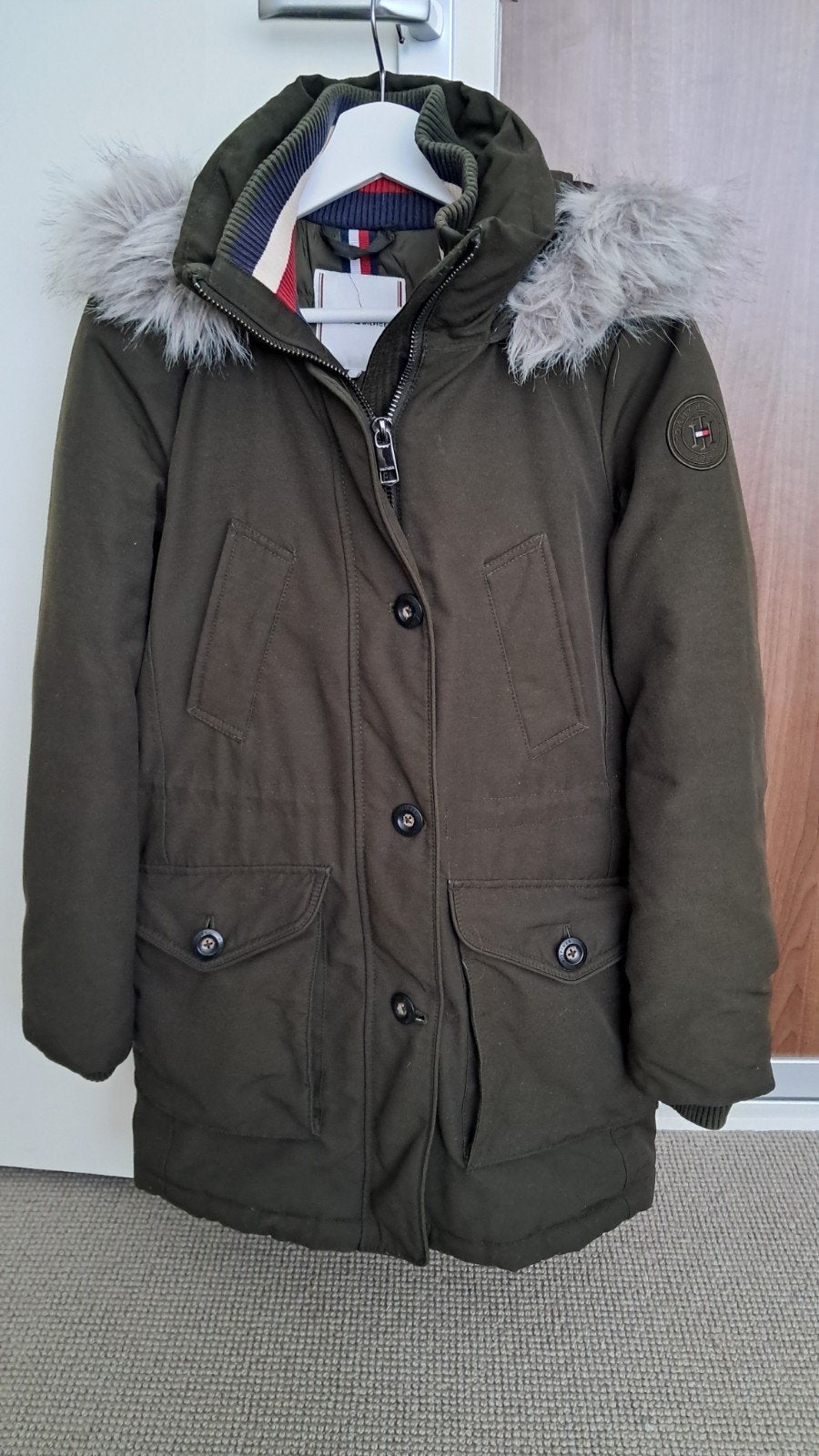 Tommy Hilfiger Jas, Ophalen of Verzenden, Maat 34 (XS) of kleiner, Gedragen, Groen