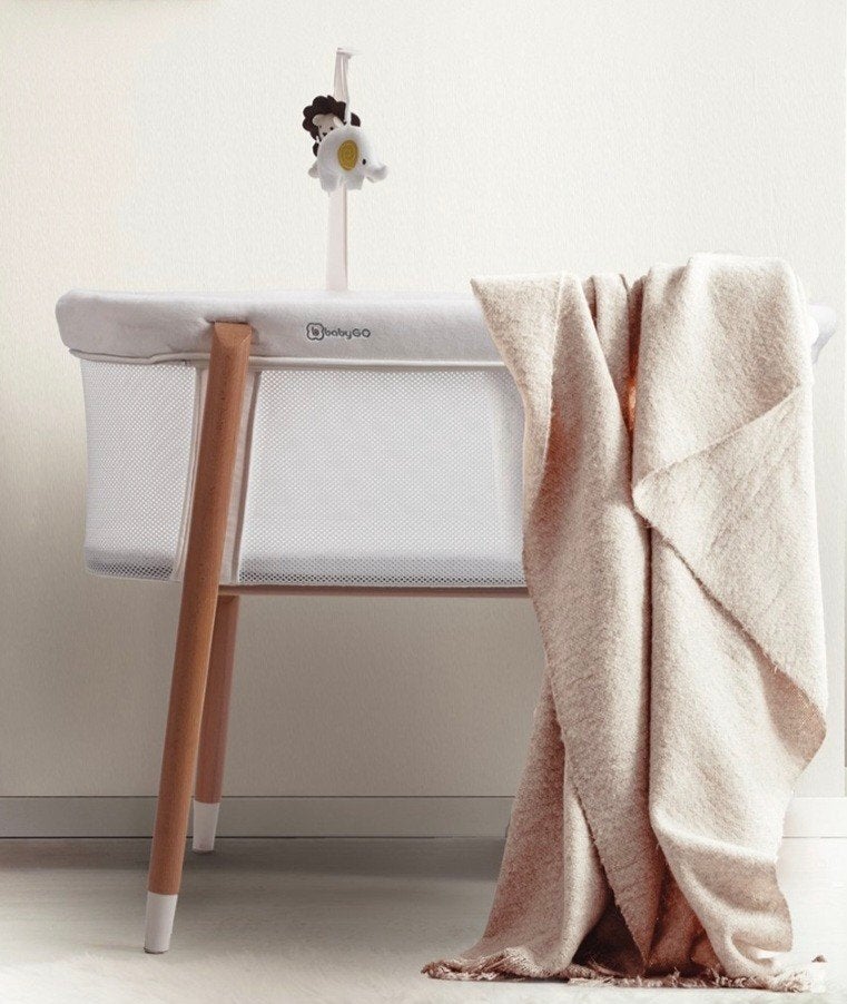 Houten wiegje Scandinavisch design  Incl matras, Ophalen, Zo goed als nieuw, Wieg