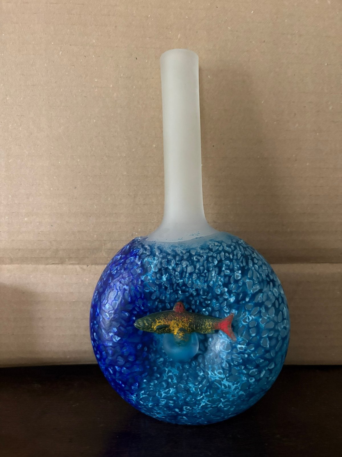 Vaas van Kjell Engman , Reef serie, 27cm, Handgemaakt, Blauw, 27 cm, Ophalen of Verzenden