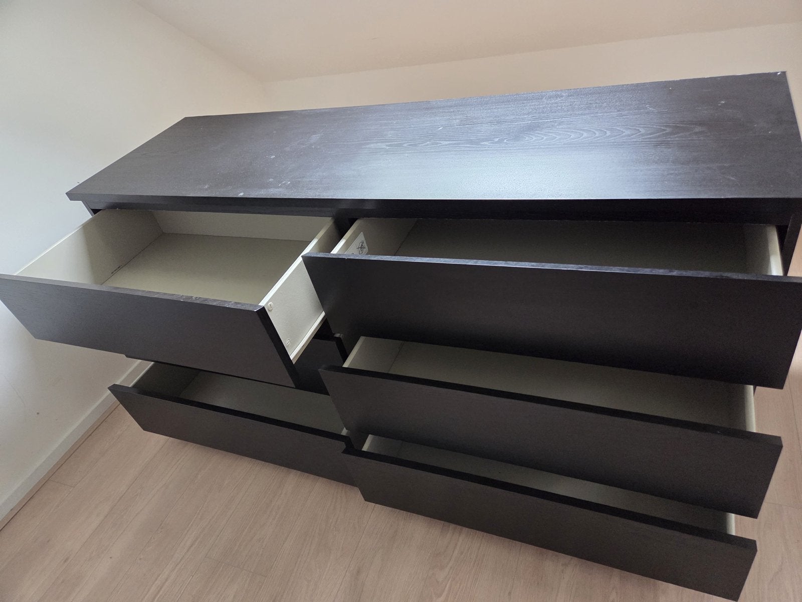 IKEA Malm ladekast met 6 lades, donkerbruin, Ophalen, Gebruikt, 5 laden of meer, 100 tot 150 cm
