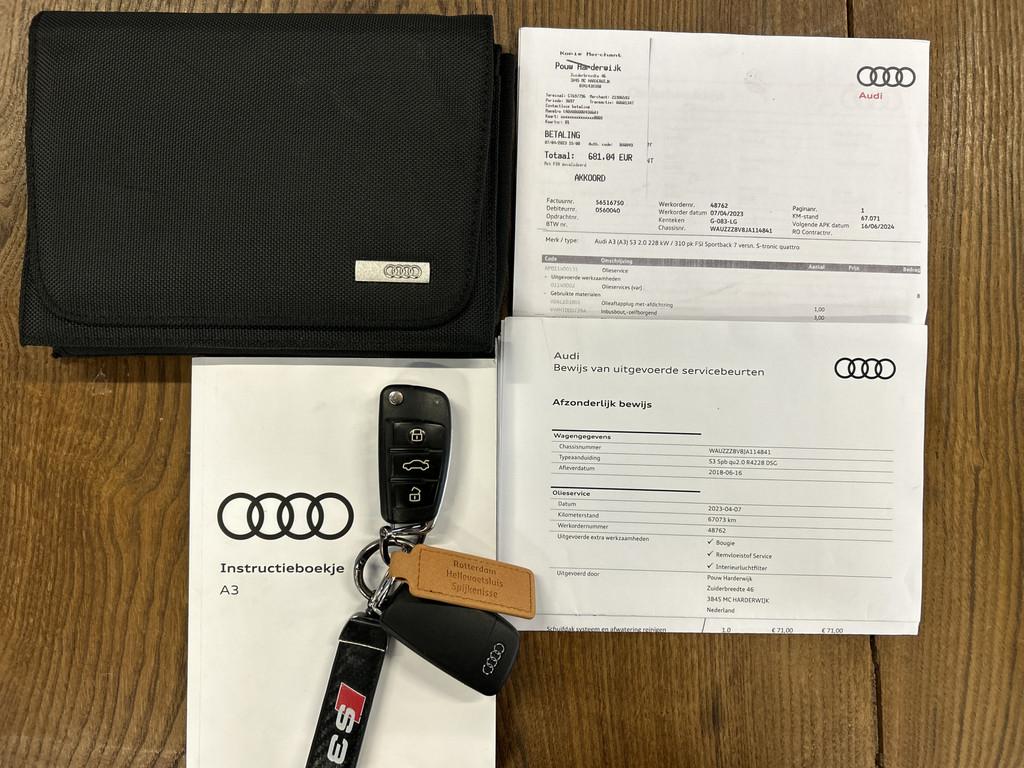 Audi A3 Sportback 2.0 TFSI S3 quattro Pro Line Plus | Panora, Auto's, Audi, Automaat, 15 km/l, 4 cilinders, Wit