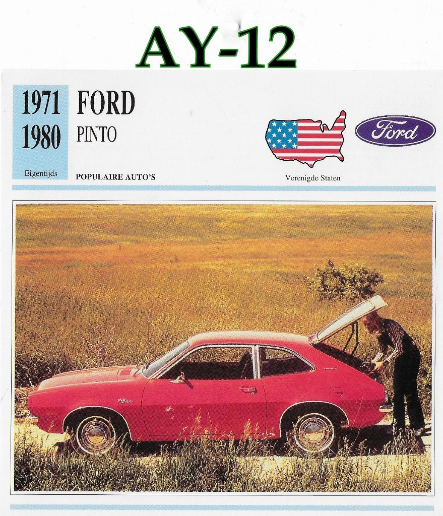 Ay12 autokaart ford pinto ( 1971 - 1980 ), Ophalen of Verzenden, Zo goed als nieuw, Auto's