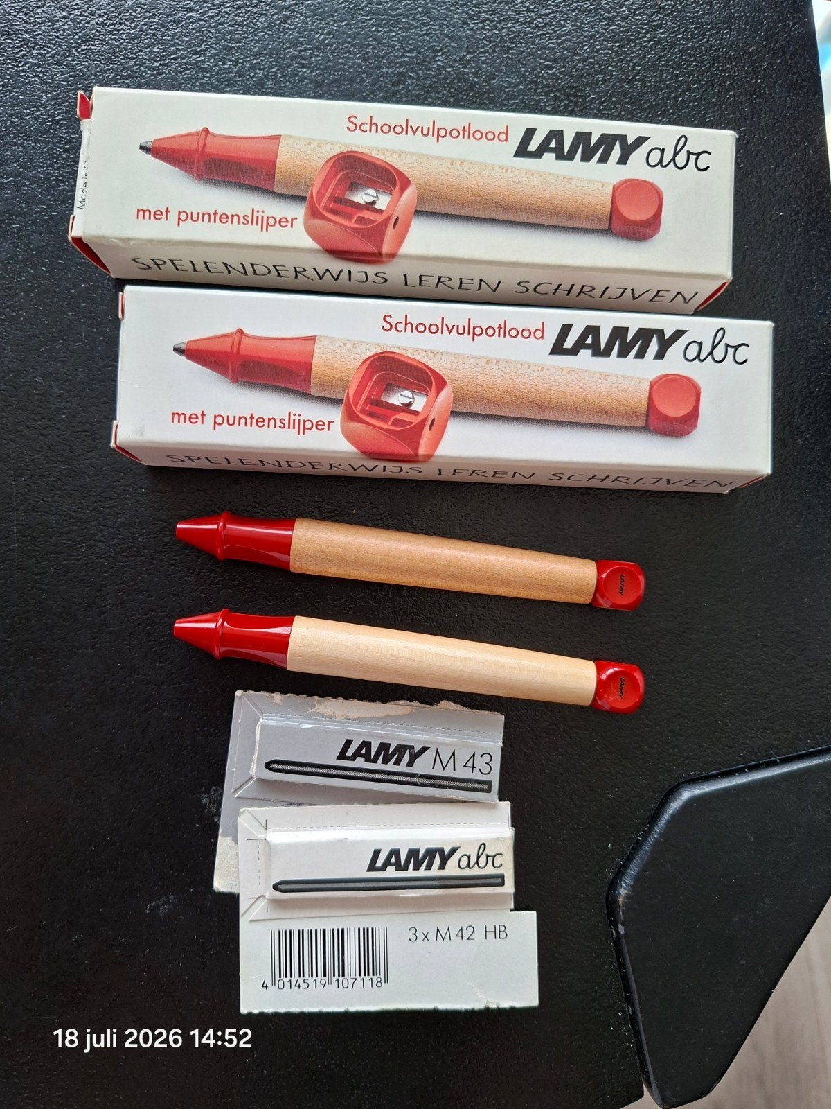 Lamy abc schoolvulpen en schoolvulpotlood+ opbergdoosje., Verzamelen, Gebruikt, Met doosje, Vulpen, Ophalen