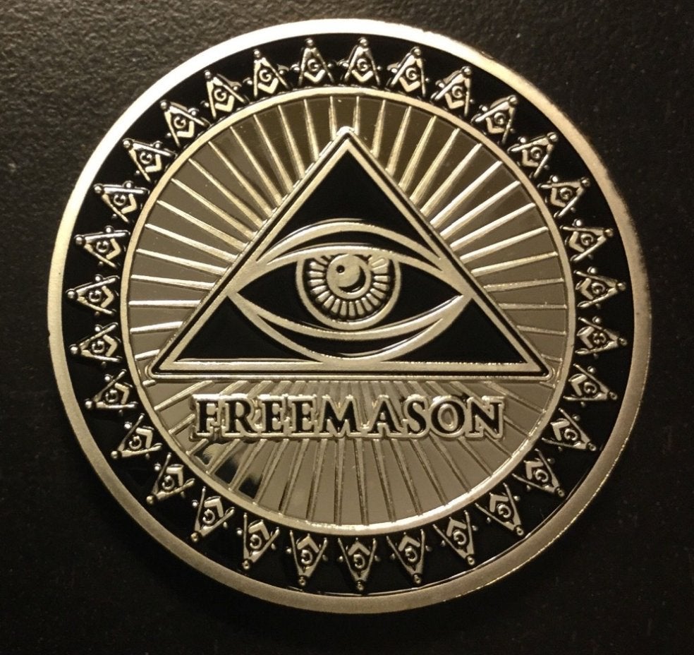 Gouden Vrijmetselarij Munt / Freemason Vrijmetselaar, Postzegels en Munten, Verzenden, Noord-Amerika, Losse munt
