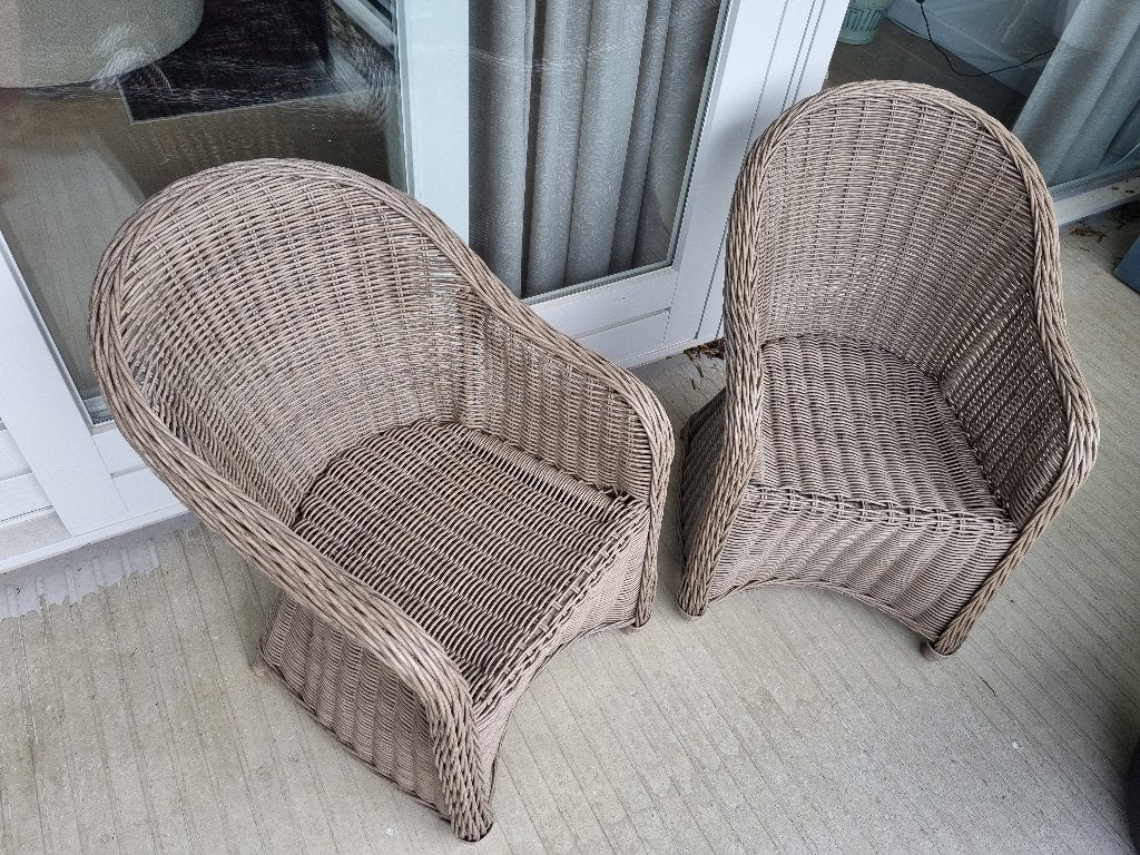 "Pure Collection" rotan structuur tuinset te koop, ZGAN,, Kunststof, Bijzettafel, Zo goed als nieuw, Tuinset