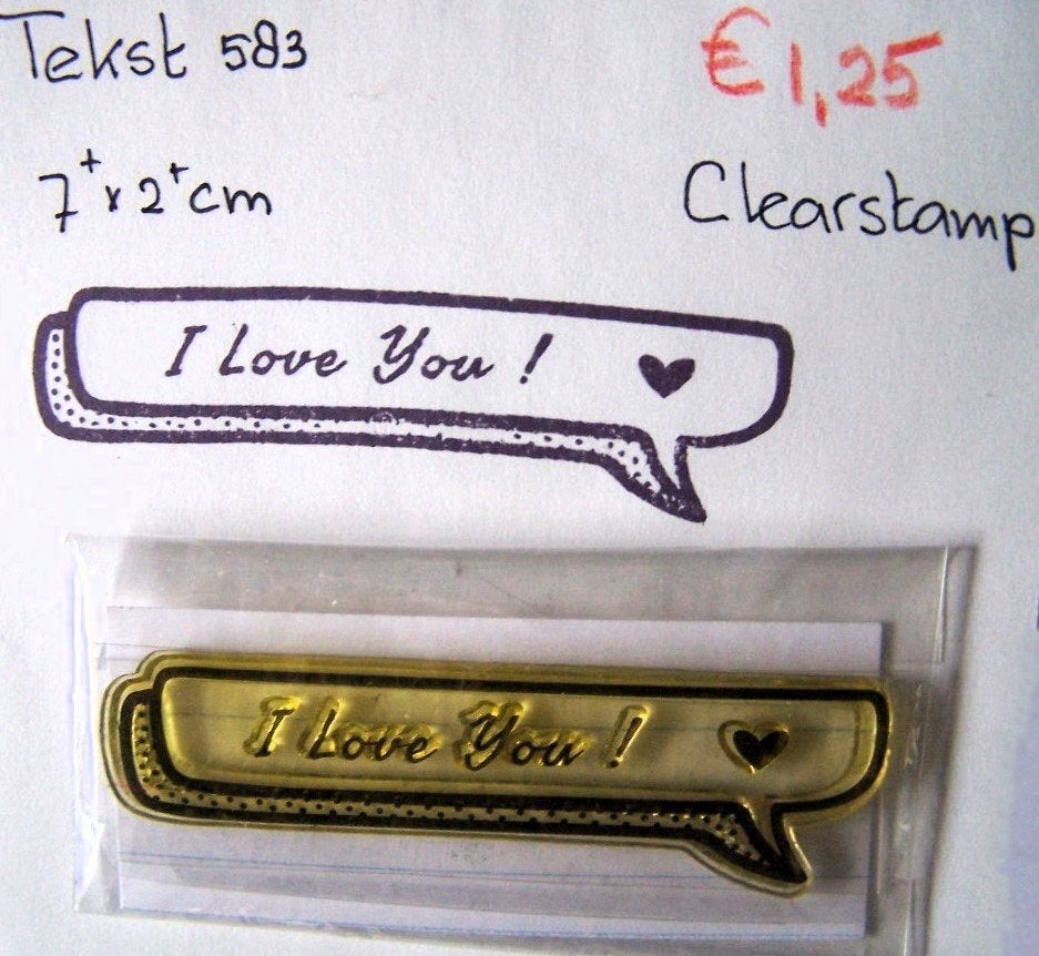 Tekst 583 Clearstamp, Hobby en Vrije tijd, Stempelen, Ophalen of Verzenden, Gebruikt, Clearstamp