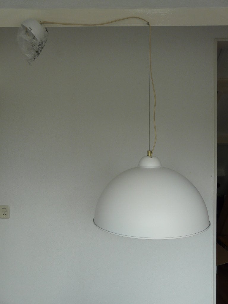 EEN MOOIE WIT/GOUD PLAFOND/HANGLAMP...NIEUW IN DOOS., Ophalen, Nieuw, Wit, Industrieel