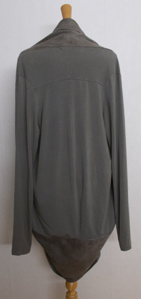 Apart lang groenachtig iets suede look vest van Elsewhere! L, Verzenden, Maat 42/44 (L), Zo goed als nieuw, Lange mouw
