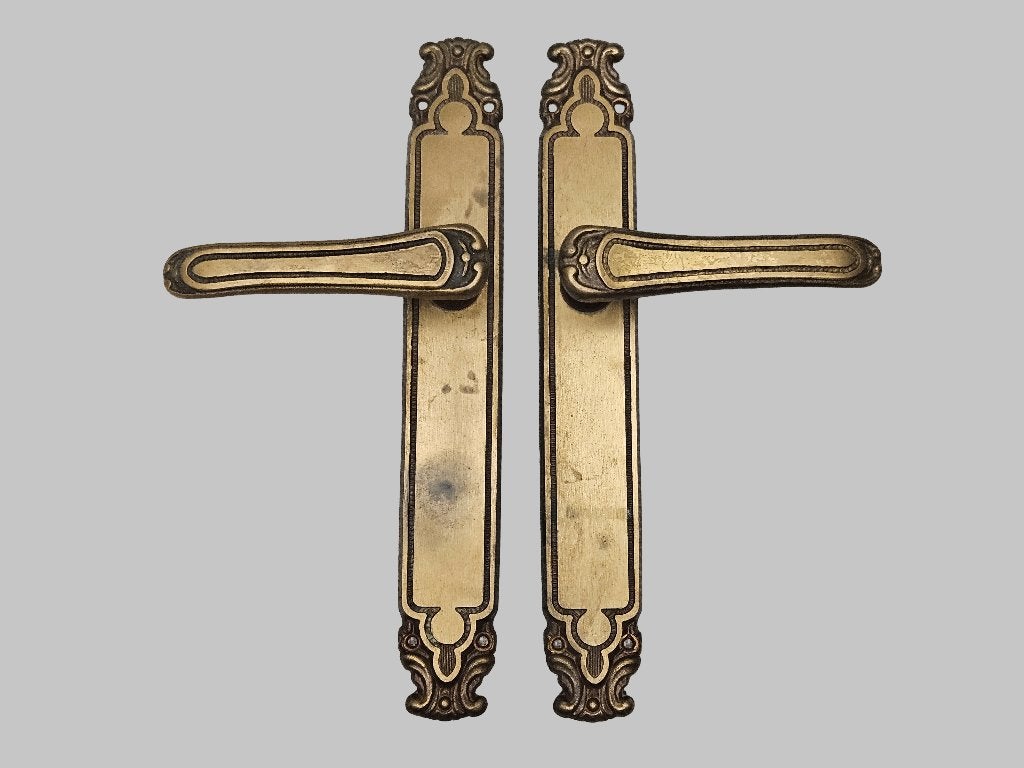 Setje vintage Bronskleurig Deurbeslag set nr.7, Antiek en Kunst, Antiek | Woonaccessoires, Ophalen of Verzenden