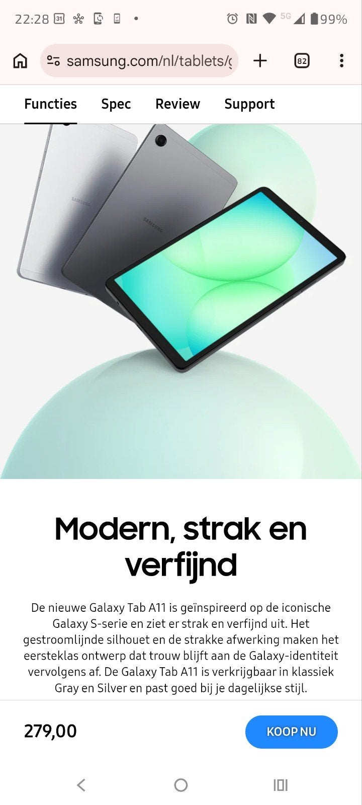 Samsung Galaxy Tab A11,, Computers en Software, 9 inch, Nieuw, Samsung, 128 GB