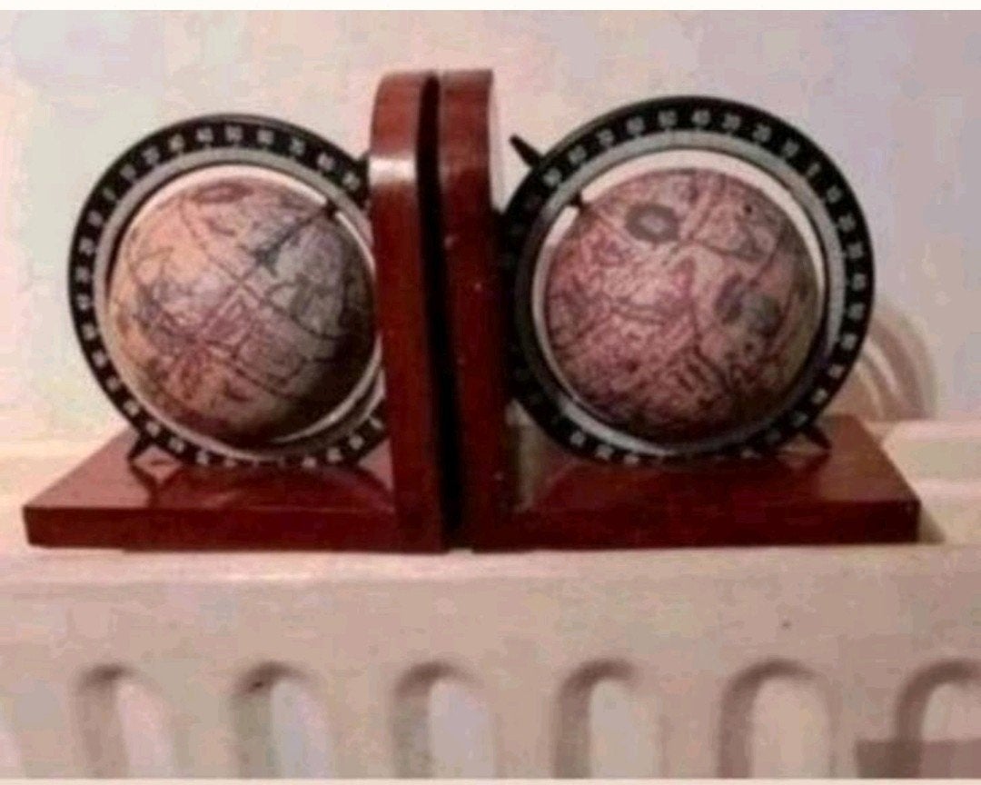 Vintage Wereldbol, Boeken Steuntjes,, Antiek en Kunst, Ophalen of Verzenden