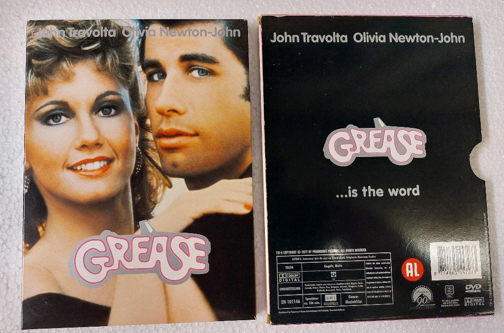 Grease 2xDVD deluxe editie John Travolta Olivia Newton John, Gebruikt, Actiefiguur of Pop, Verzenden, Grease