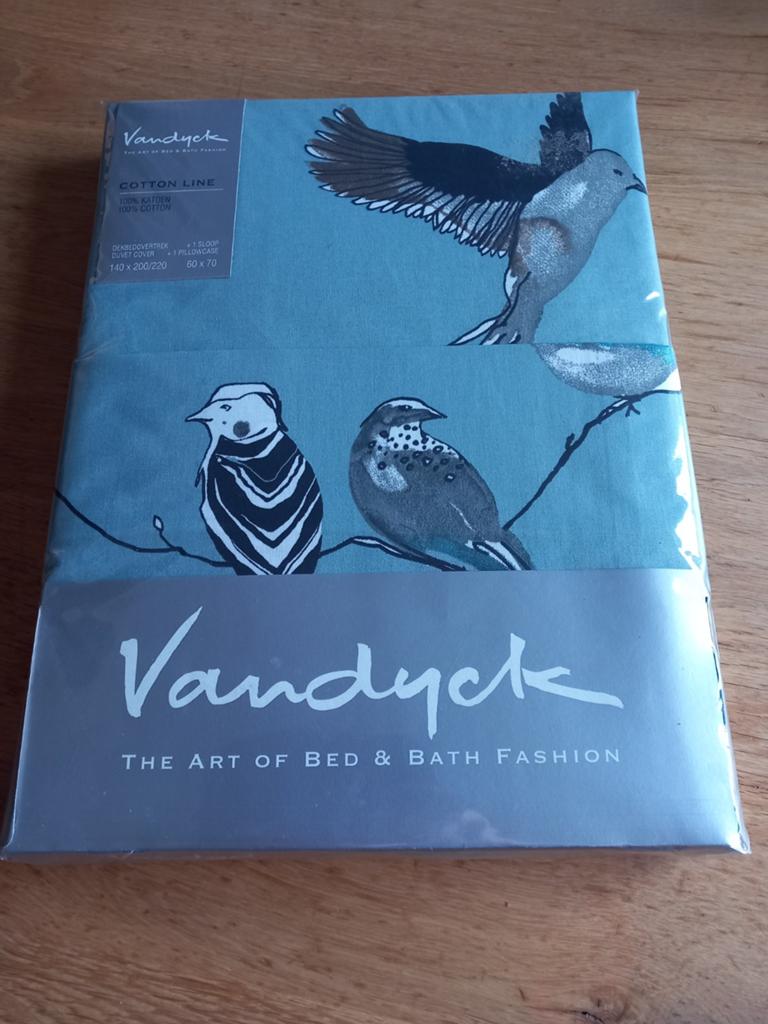 1 persoons dekbed vogels nieuw, Eenpersoons, Blauw, Dekbedovertrek, Nieuw