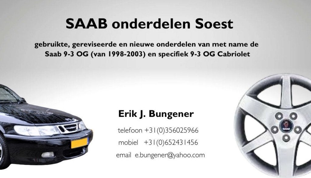 Onderdelen Saab 9-3OG Cabrio, coupé en hatchback, Gebruikt, Voor, Info@saabcars.se, Ophalen of Verzenden