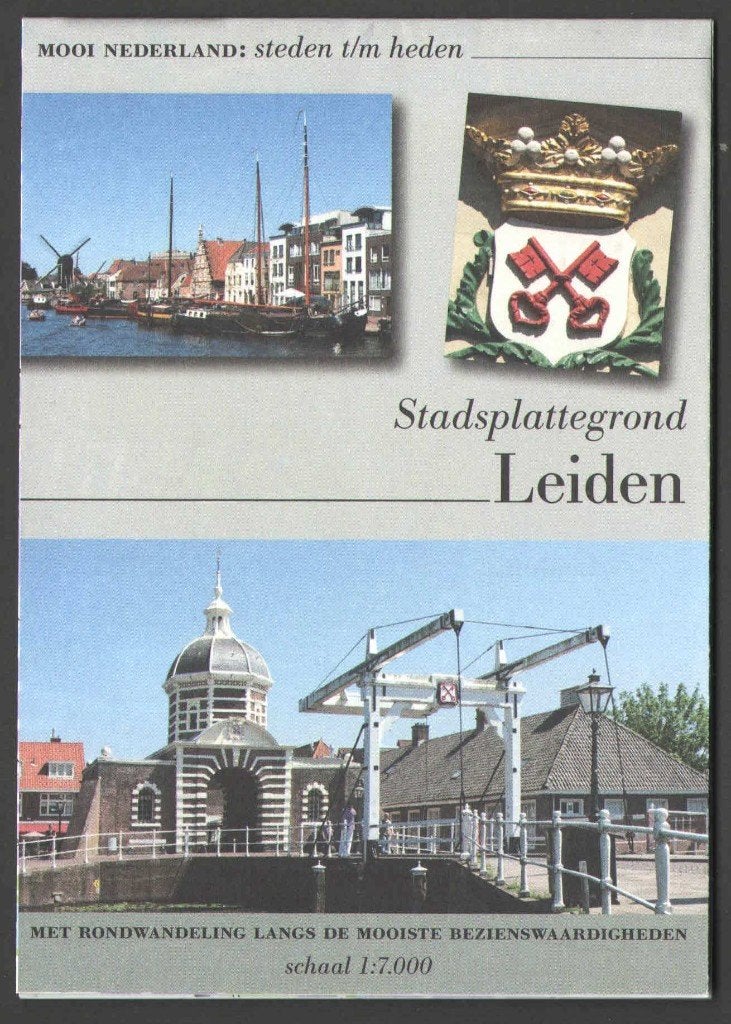 Stadsplattegrond met Wandelroute: Leiden, 2000 tot heden, Ophalen of Verzenden, Nederland, Landkaart