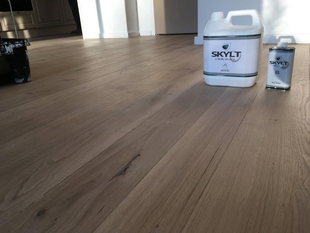 Multiplank vloer +/-20m2 19 cm breed top4mm  met skylt, Doe-het-zelf en Verbouw, Ophalen, Vloerdelen of -planken, 10 m² of meer
