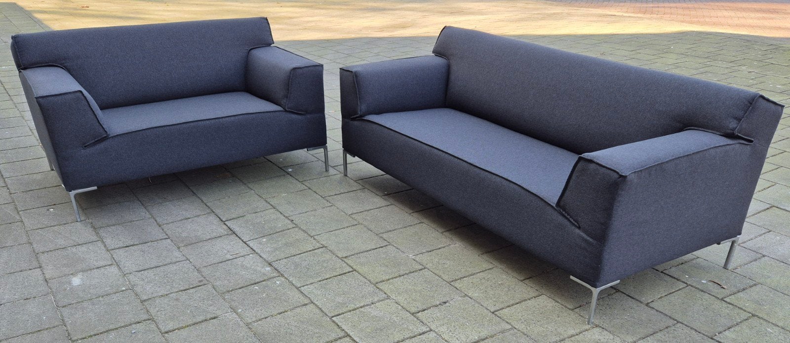 Design On Stock Bloq Bank 2,5 + 1,5 zits stof bankstel, Huis en Inrichting, 75 tot 100 cm, Zo goed als nieuw, Rechte bank, Stof