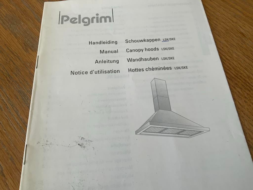 Pelgrim RVS afzuigkap schouwkap - Compleet, Witgoed en Apparatuur, Afzuigkappen, Ophalen of Verzenden, Gebruikt, Vrijstaand, Wandschouwkap