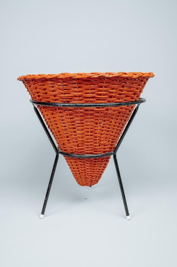 Vintage oranje mand voor speelgoed of plantenhouder, Ophalen, -, -, Rond