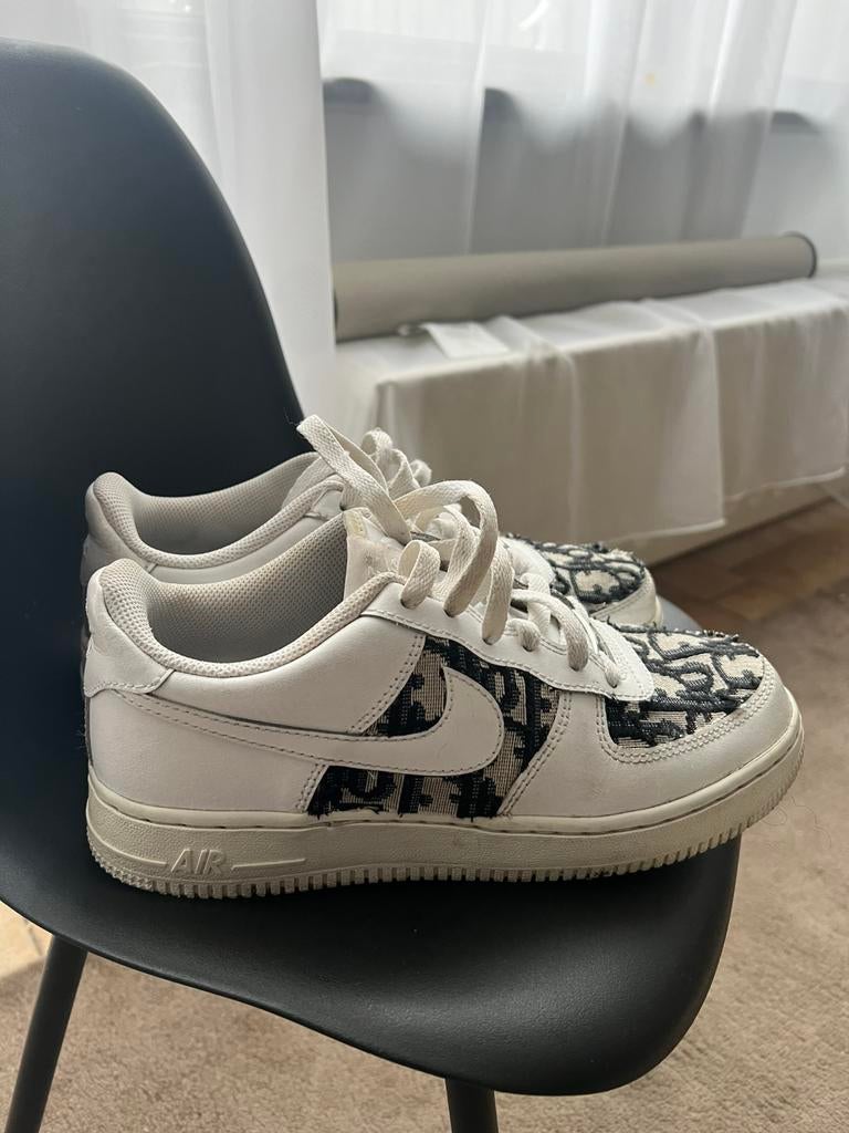 Air force 1 schoenen custom made, Verzenden, Wit, Sneakers of Gympen, Gedragen