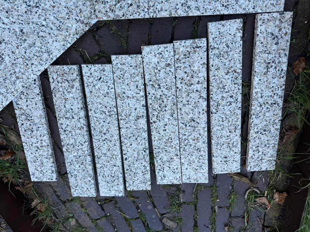 Terrazzo terre d’Azur Bologna tegels en plinten, Ophalen, 40 tot 60 cm, Graniet, Nieuw