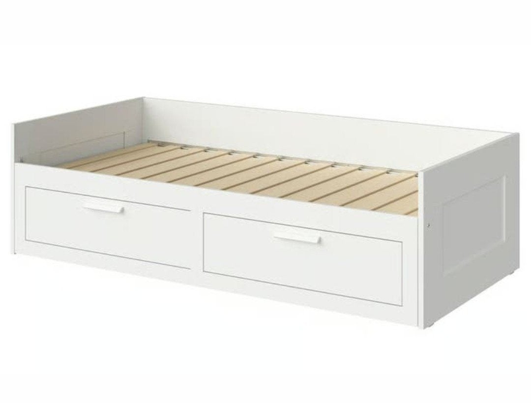 Bedbank 1 persoons 80 cmx200 cm(160x200cm), Ophalen, Wit, Tweepersoons, 80 cm