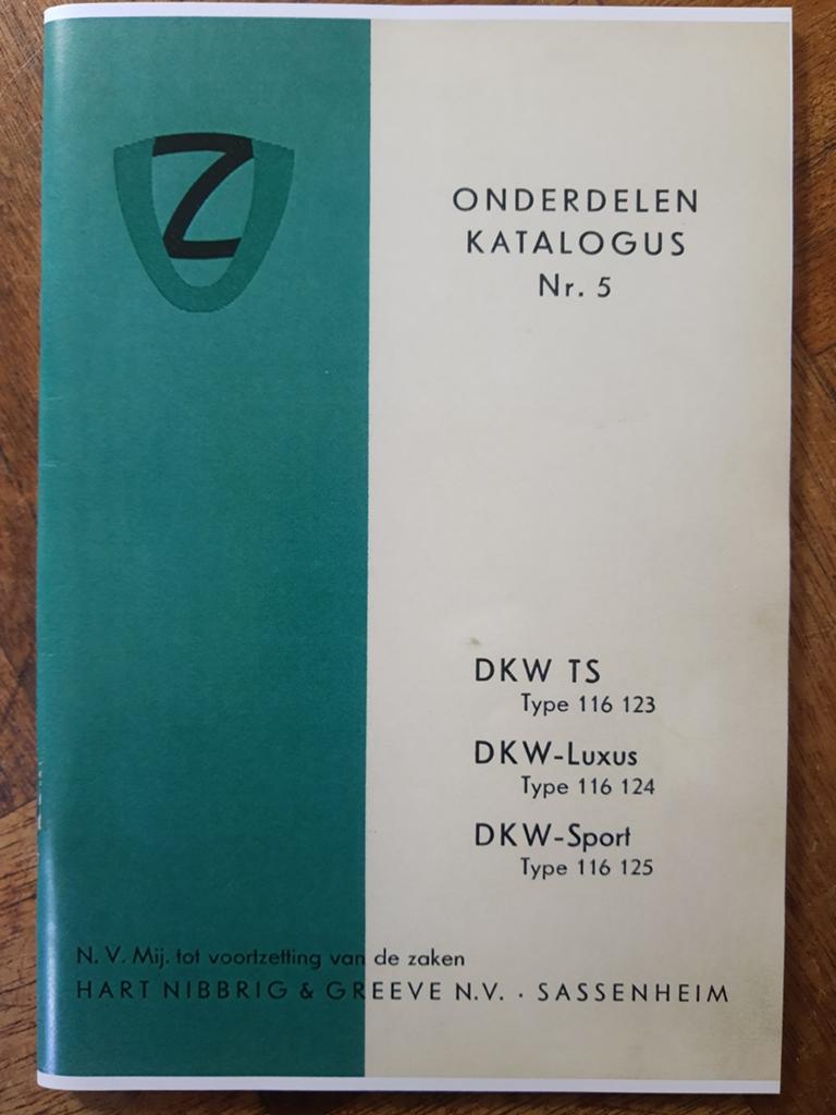 DKW Onderdelen katalogus Nr. 5, TS, Luxus, Sport, Ophalen of Verzenden, Nieuw, Algemeen, Hart Nibbrig & Greeve N.V.