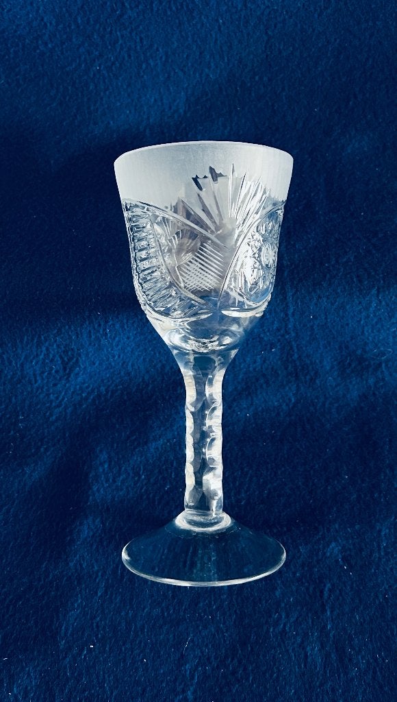 Antiek Kristallen Wijnglas Portglas Val Saint Lambert Style, Ophalen