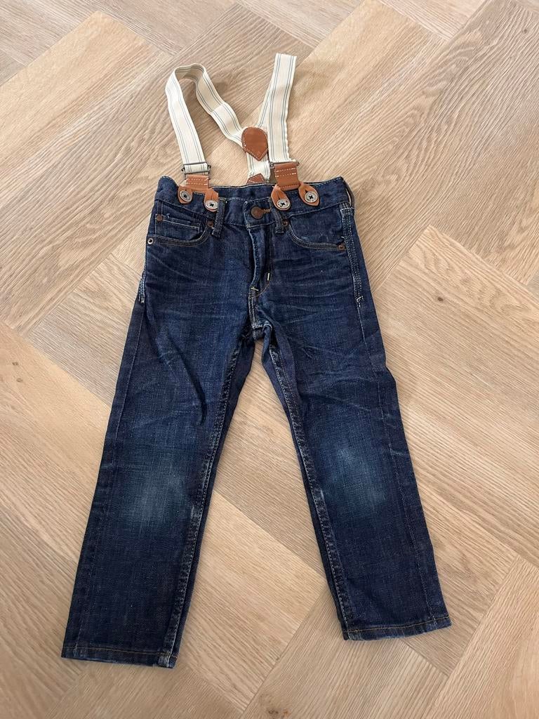 H&M spijkerbroek met bretels voor jongens 98, Kinderen en Baby's, Ophalen of Verzenden, Zo goed als nieuw, H&M, Jongen