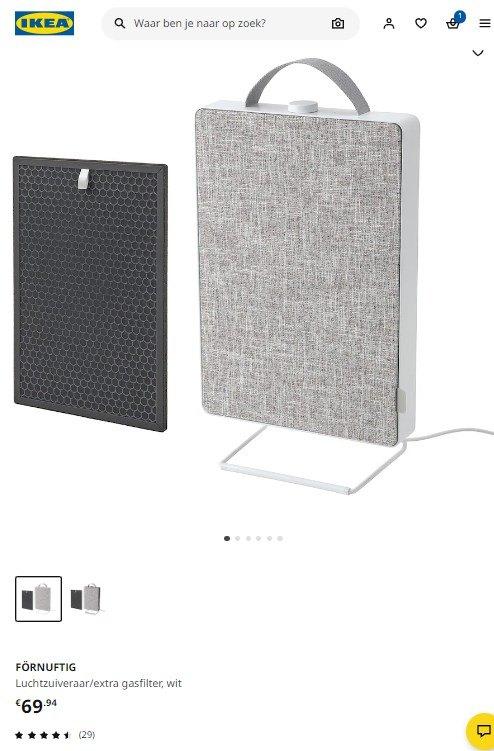 Ikea air purifier with carbon filter, Ophalen, Gebruikt, Luchtreiniger