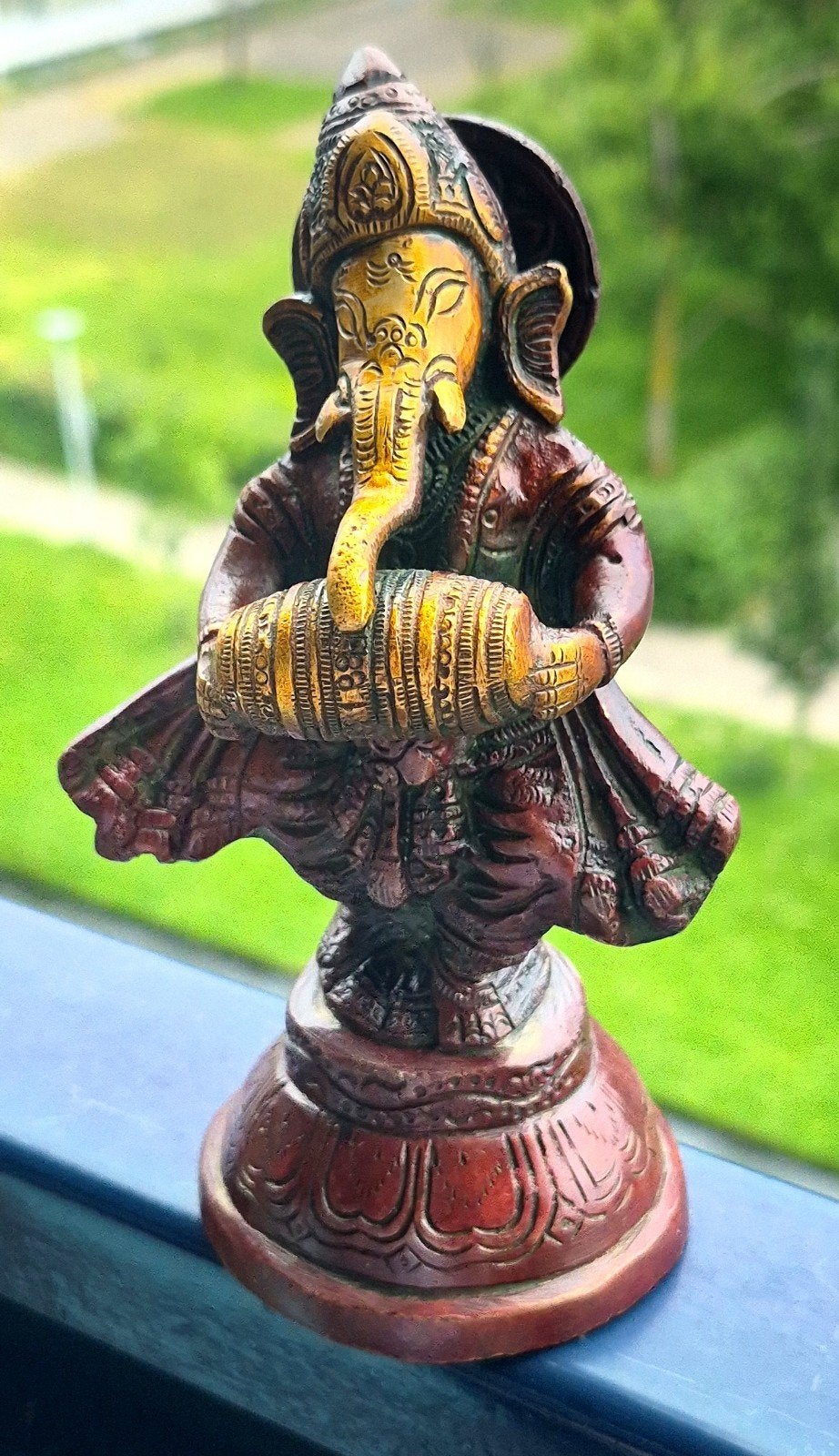 Ganesha bronzen beeld, Minder dan 20 cm, Ophalen of Verzenden, Brons, Beeld