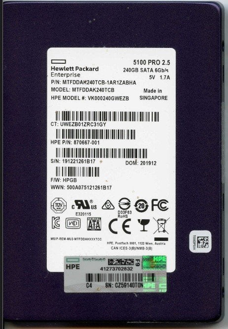 HP 240GB 2.5 inch SSD (Pro 5100) – Ideaal voor laptop of PC, Intern, Verzenden, Zo goed als nieuw, HP